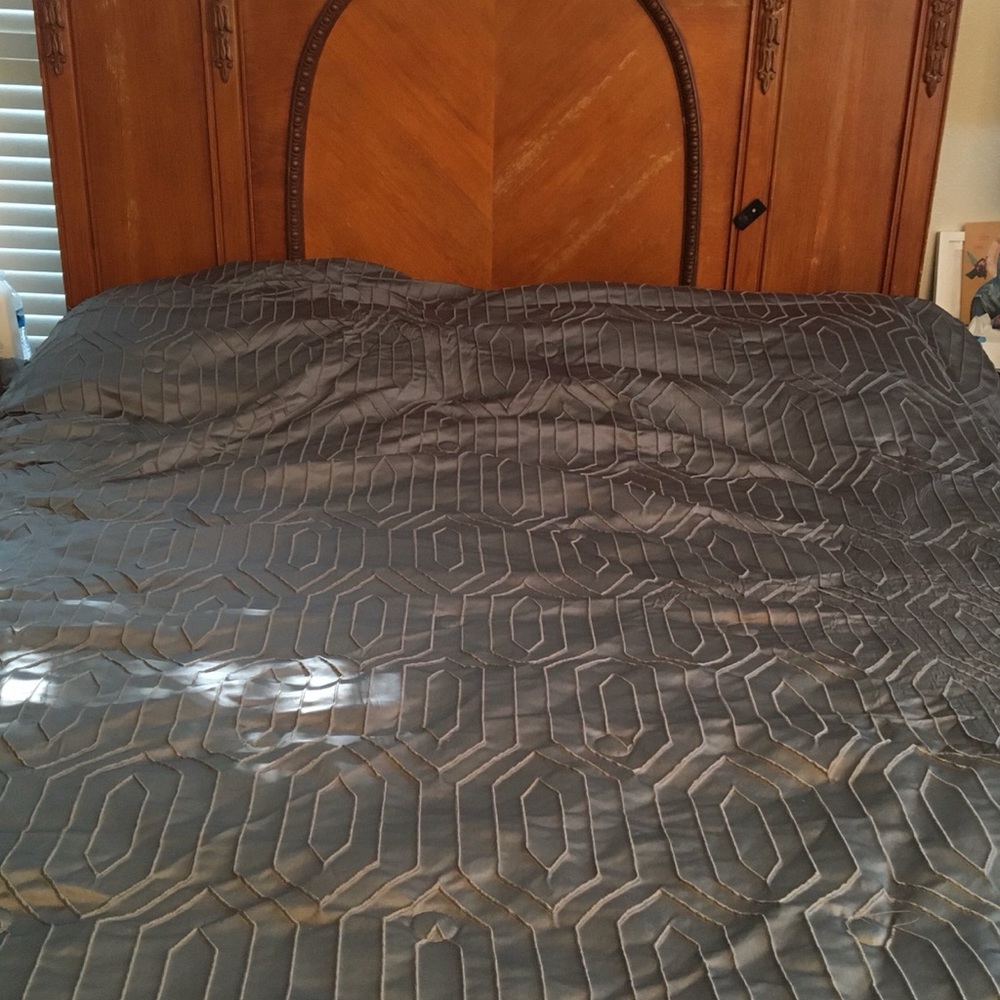 Mainstays Grey Abstract Woven Comforter Set Queen Reversible with 2 pillow case